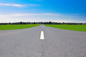 Road in field