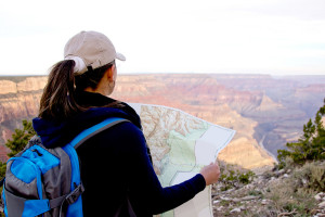 Adventurous female at the Grand Canyon