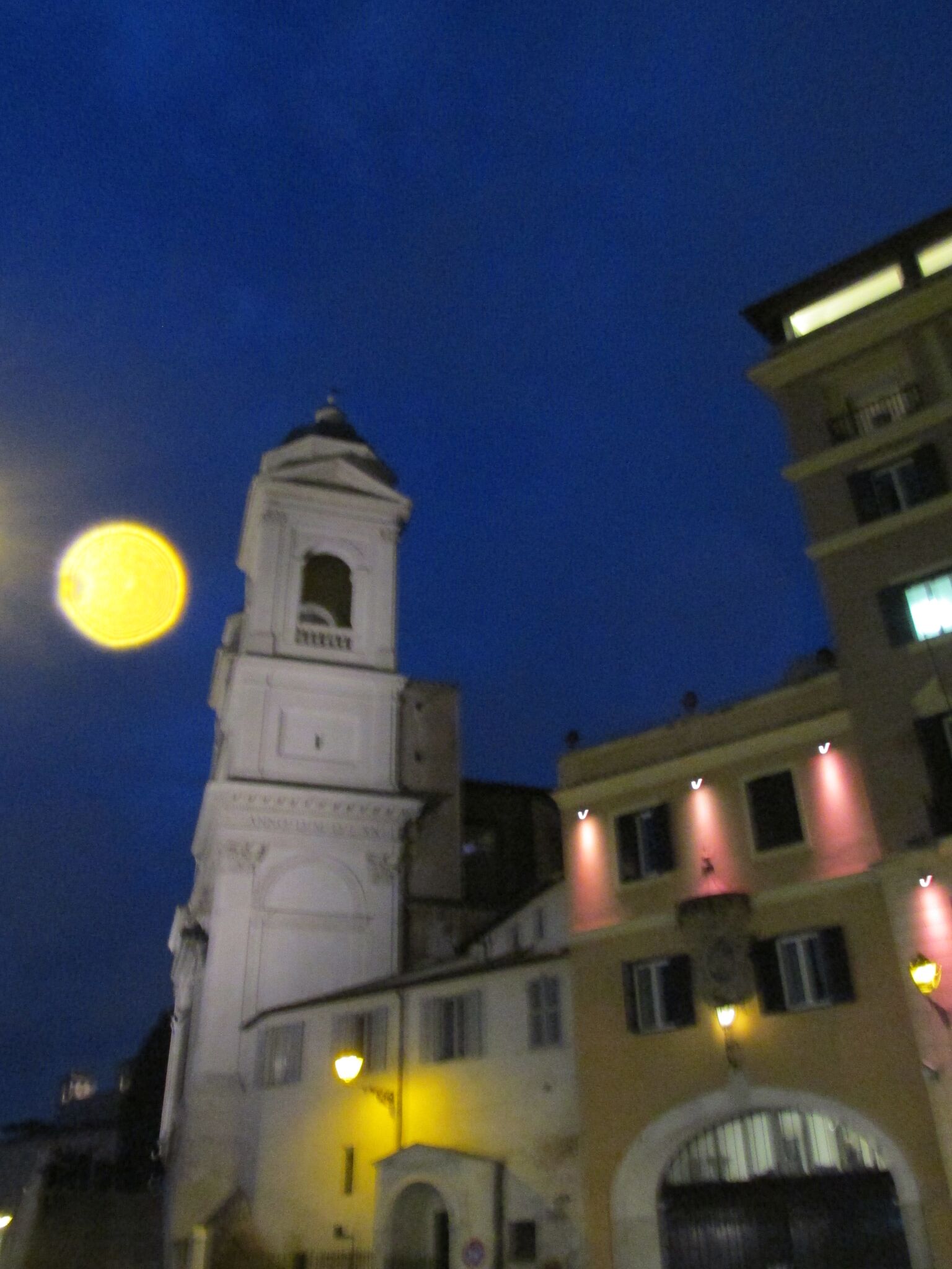 A moonlit view just steps from the entrance of the Hotel Scalinata di Spagna Photo credit: M. Ciavardini