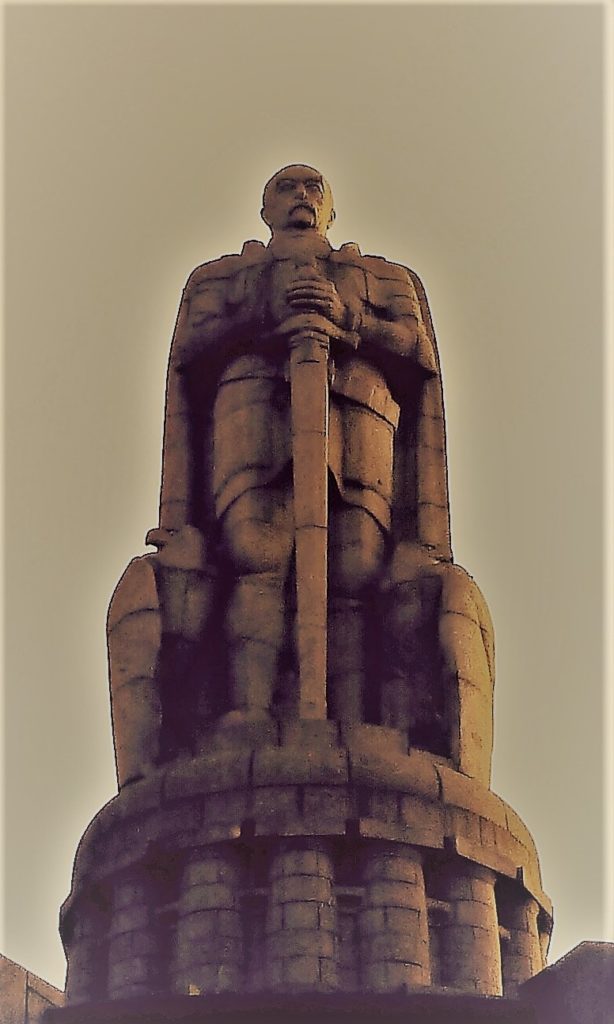 A 150-feet tall granite statue of 'Iron Chancellor' Otto von Bismarck was erected in a park in Hamburg in 1905. Photo credit: M. Ciavardini