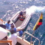 Disembarking from a small ship is quick and easy. Photo credit: L. Tripoli.