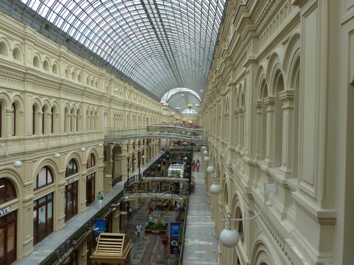 The interior of GUM, the mall on Red Square in Moscow. Photo credit: M. Ciavardini.