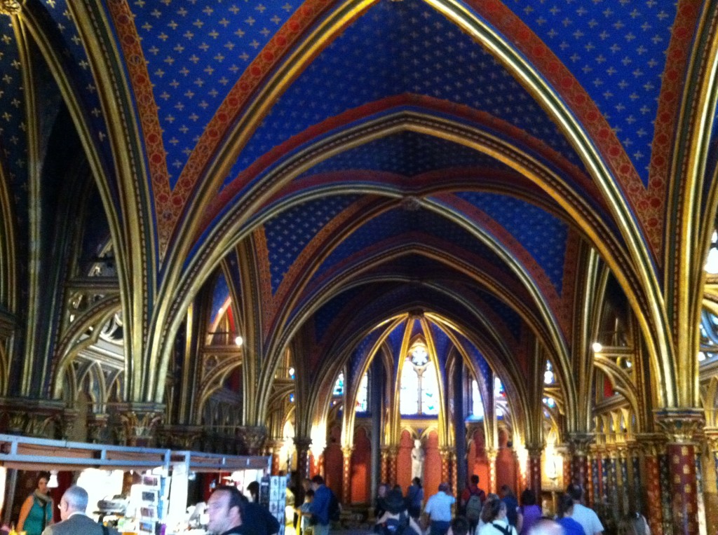 The lower chapel in Sainte Chapelle yields a surprise upstairs.  Photo credit: V. Laino