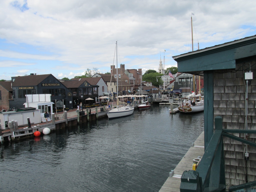 The view inland from the upper deck at Bannister's Wharf, Newport, R.I. Photo credit: M. Ciavardini
