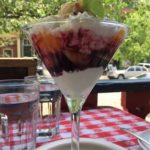 Peach melba at Brasserie Le Bouchon in Cold Spring, N.Y. Photo credit: M. Ciavardini
