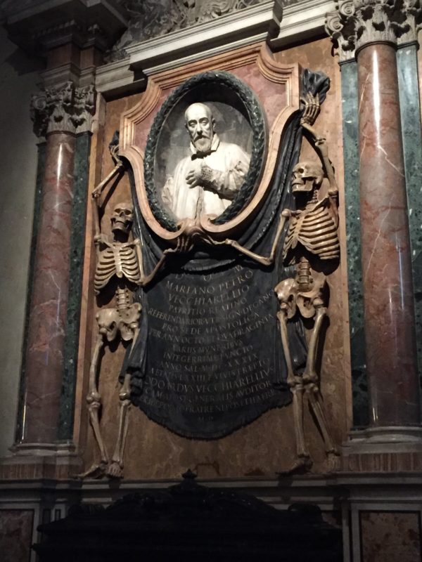 Skeleton art at St. Peter in Chains in Rome. Photo credit: M. Ciavardini