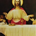The Last Supper menu: Is that a baked potato or a dinner roll? This image of the Last Supper is on display at Our Lady of Guadalupe at Saint Bermard Church on West 14 Street in New York City. Photo credit: M. Ciavardini. http://bashfuladventurer.com #BashfulAdventurer
