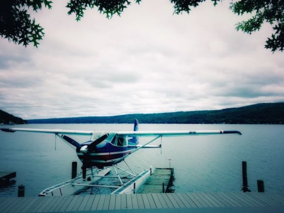 A plane on Keuka Lake in Hammondsport, NY. Photo credit: L. Tripoli.