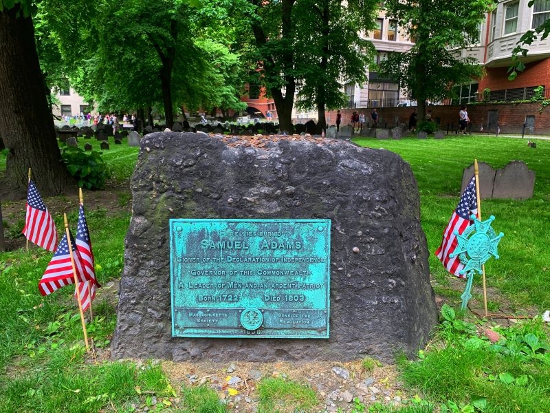 The grave of American Founding Father Samuel Adams in the Granary Burying Ground in Boston, MA. Photo credit: L. Tripoli.